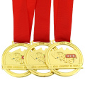 Venta al por mayor, personalizado, 3D, oro, plata, Rusia, juego de pelota de hockey, recuerdo de metal, medalla de premio deportivo con cinta de color de bandera